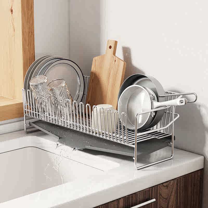 304不锈钢碗架沥水篮窄小型厨房水池水槽边晾碗碟盘子收纳置物架