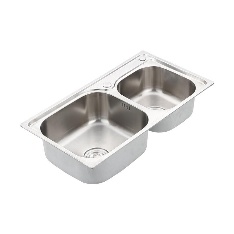 厨房洗菜池双槽加厚不锈钢水槽7742洗手池双水槽不锈钢厨房双槽