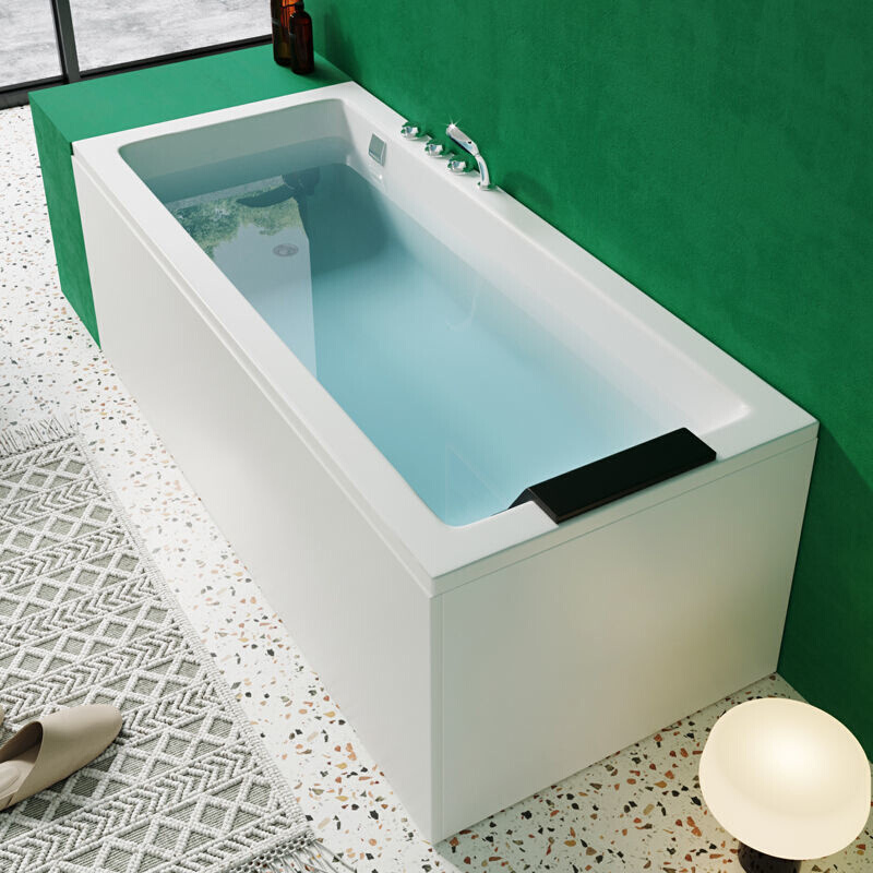 家用浴缸小户型浴盆浴池成人靠墙放1.2-1.8米单人方形浴缸泡澡盆