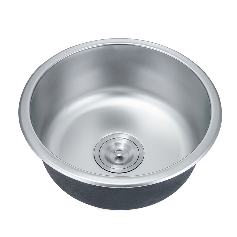 304不锈钢圆形水槽 迷你小单槽吧台水槽阳台洗手盆厨房洗菜盆单盆