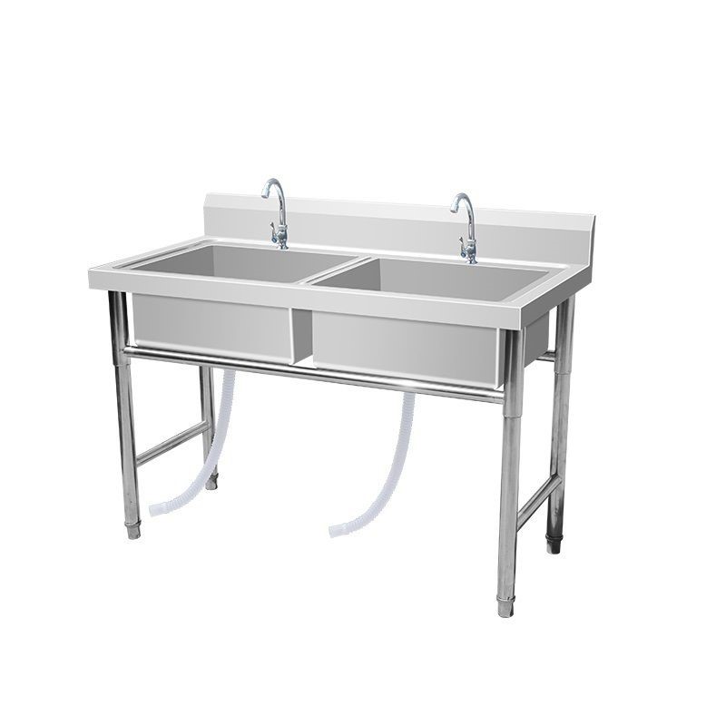 商用不锈钢水槽单槽双槽带支架不锈钢水池洗手盆厨房洗菜三盆