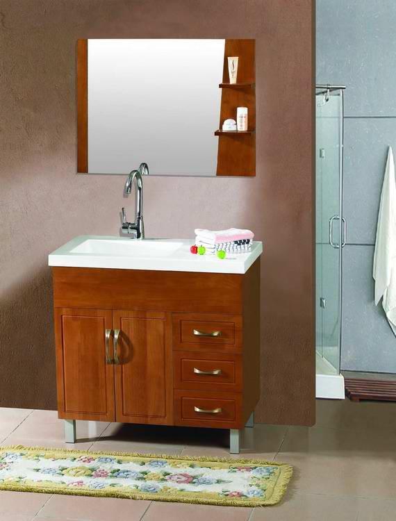 网红欧式美式橡木浴室柜组合实木浴柜洗脸盆柜洗手盆柜洗漱台XM18