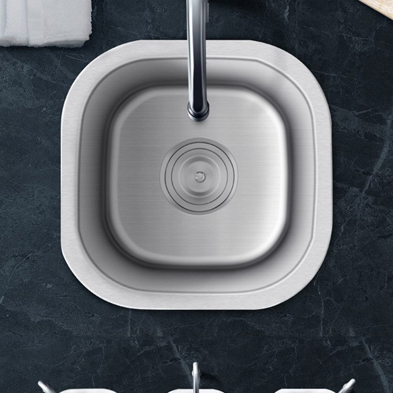 网红厨房单槽SUS304不锈钢拉丝台下洗衣机水槽迷你盆加厚小单盆搓