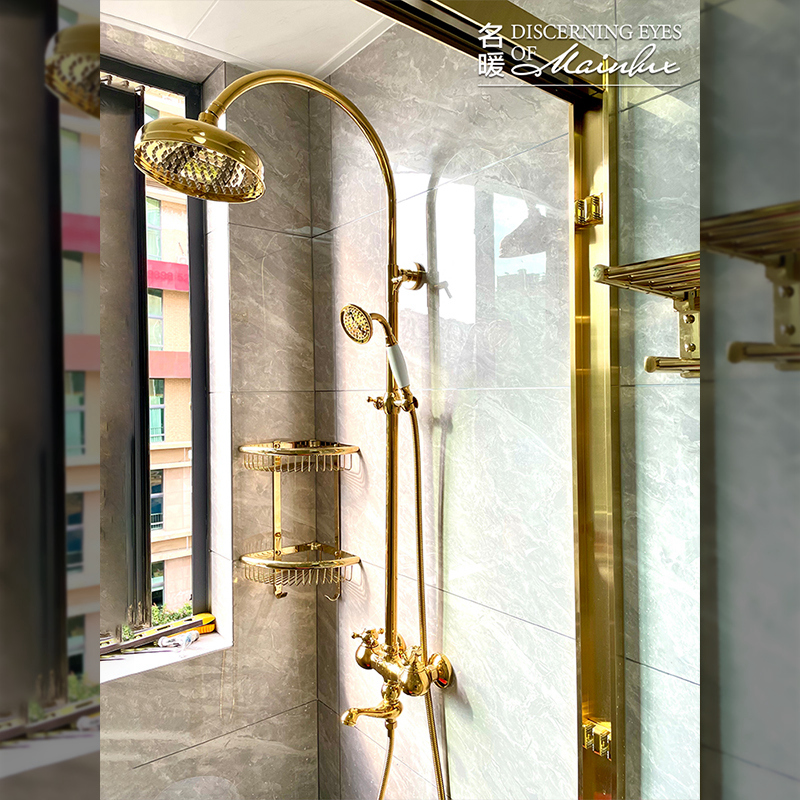 名暖欧式复古全铜冷热法式仿古浴室淋浴花洒喷头套装