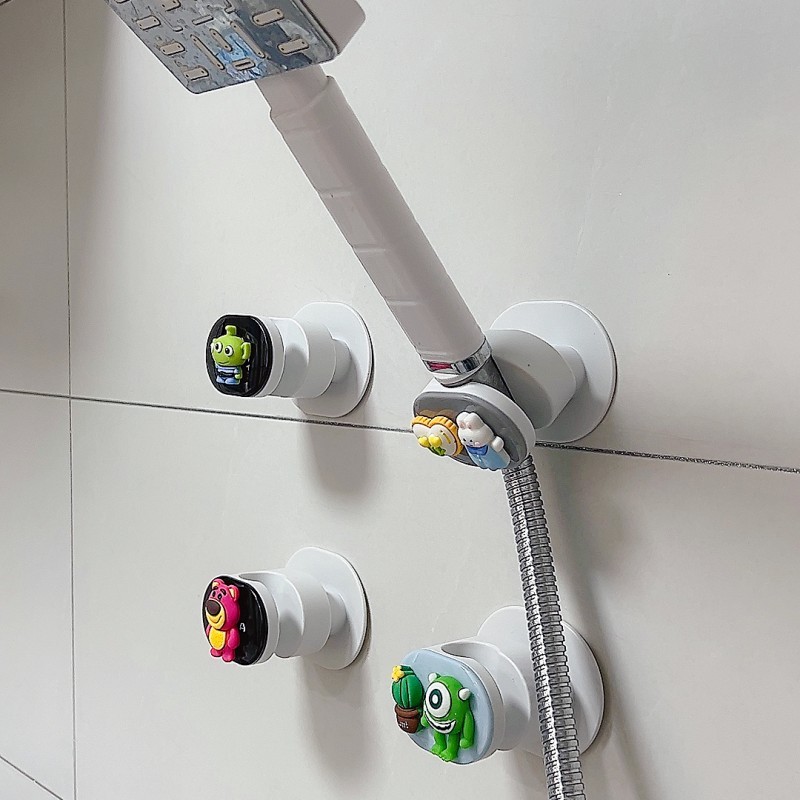 花洒支架可爱浴室儿童固定器喷头淋浴头座挂粘贴式洗澡可调免打孔