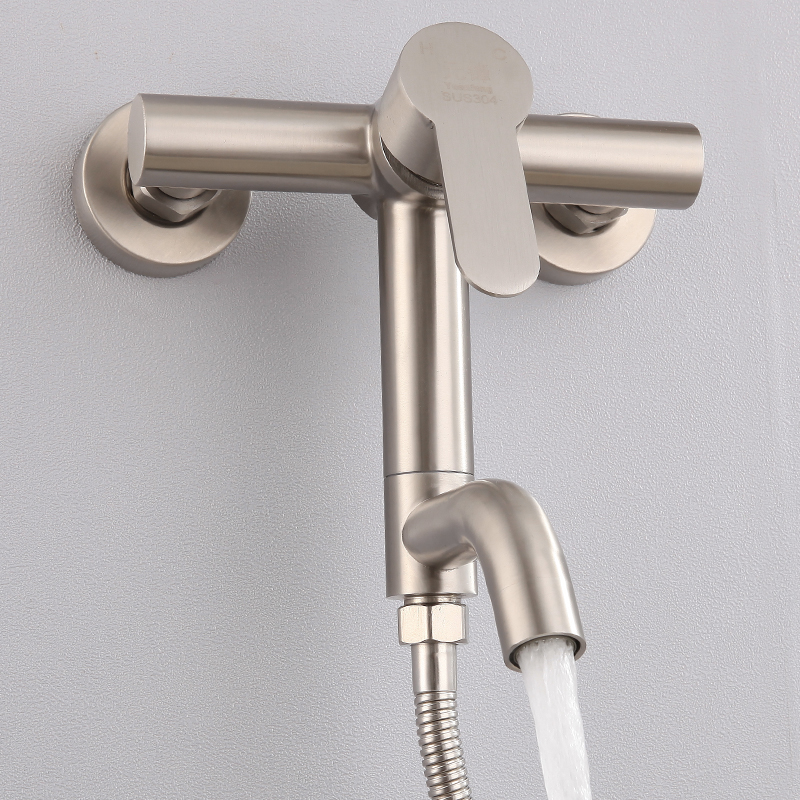 304不锈钢洗澡沐浴喷头浴室明装支架升降杆淋浴花洒套装简易家用