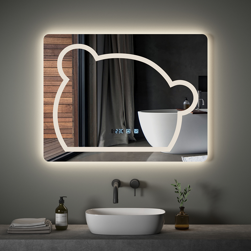 方形LED升级版熊猫浴室镜镜子化妆镜洗手台智能触屏防雾壁挂镜子