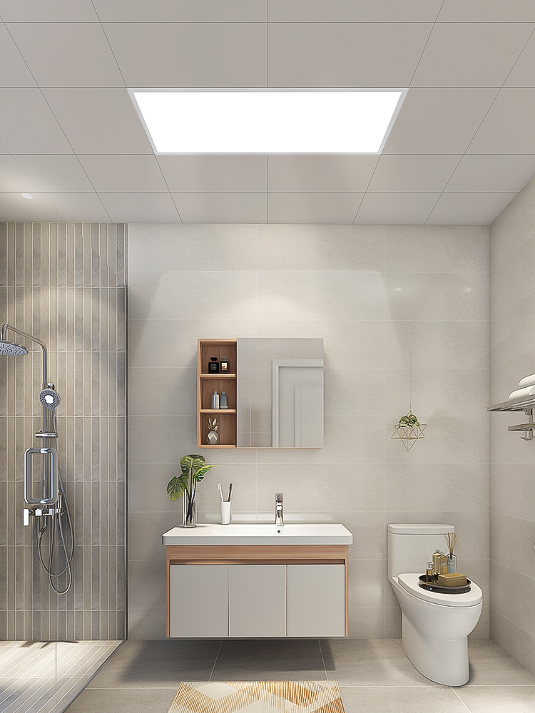 集成吊顶嵌入式面板灯厨卫灯卫生间浴室铝扣板300x600吸顶灯led灯