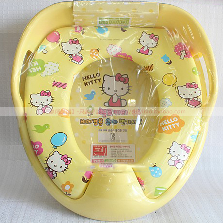 韩国进口HellKitty婴幼儿马桶盖 KT猫儿童坐便器垫宝宝手扶马桶圈