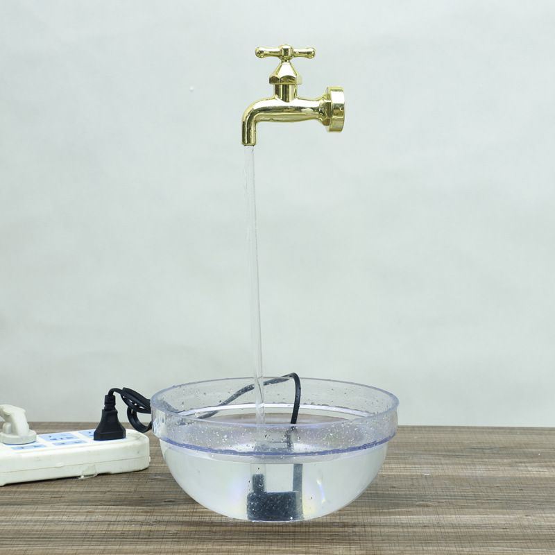 创意悬空水龙头流水器装饰摆件USB美规欧规英规水泵水龙头加湿器
