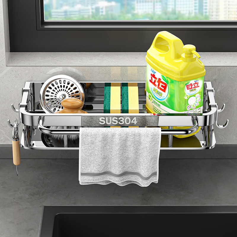 蜂卫浴卫生间置物架新款厨房沥水篮抹布洗碗布水槽水龙头洗菜盆
