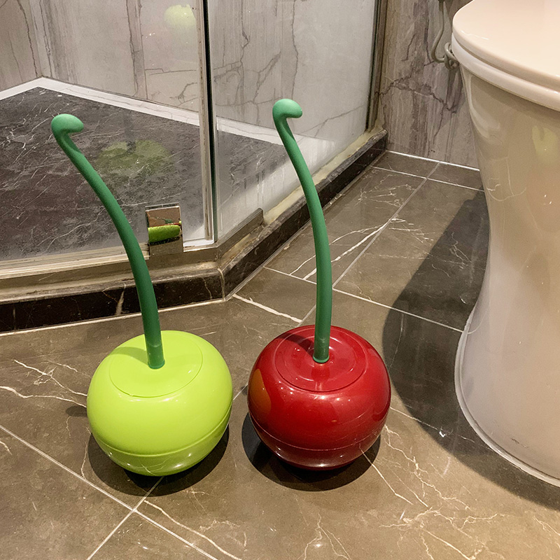 创意樱桃马桶刷家用无死角洗手卫生间厕所软毛洁厕长柄刷子带底座