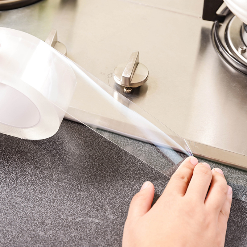 厨房明缝防油高贴纸橱柜灶台水槽贴耐58967温自透粘防水防霉防潮