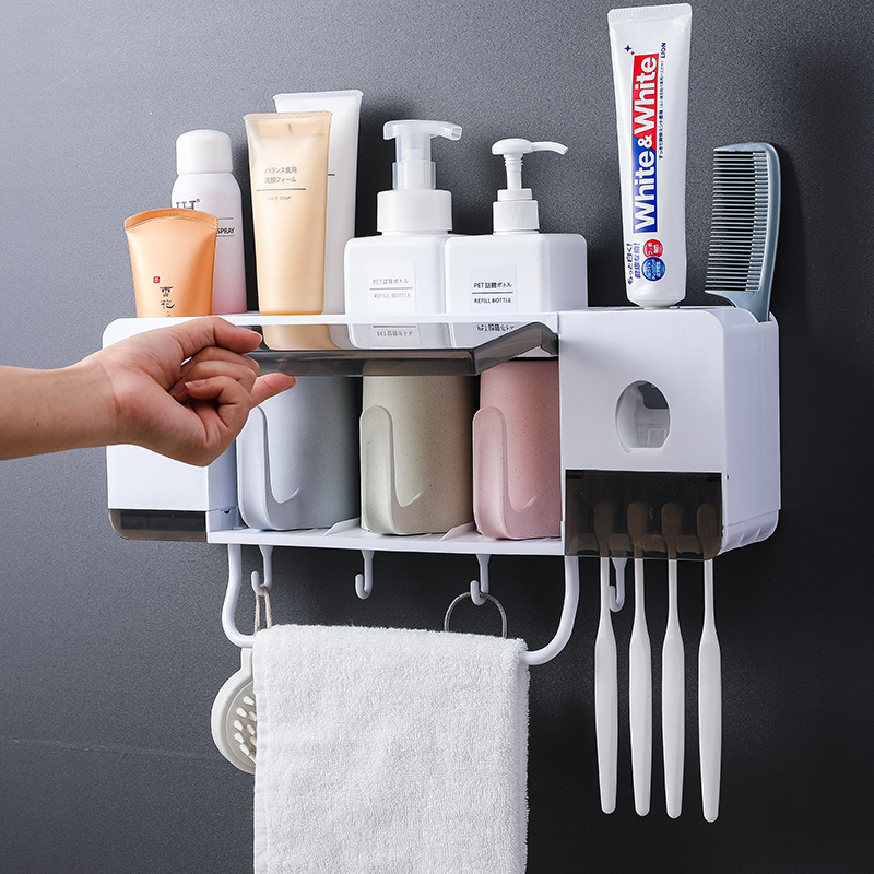 。防尘牙刷架塑料卫浴洗漱套装多功能牙刷置物架