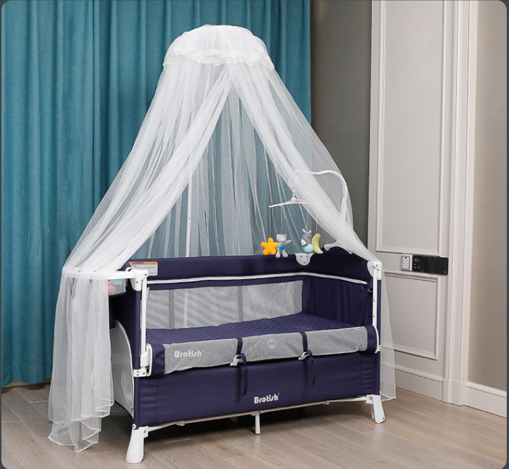 婴儿床蚊帐防蚊罩新生儿童宝宝蚊帐开门夹式支架免安装可折叠蚊帐