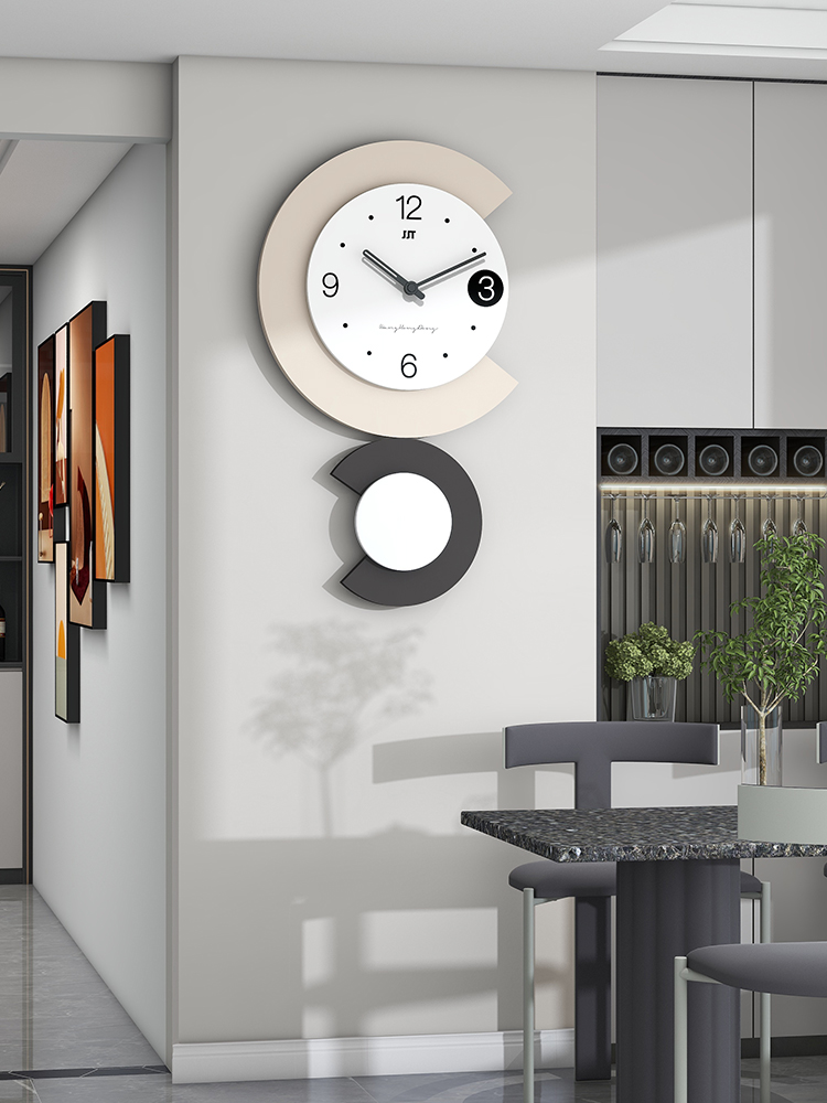 时尚创意钟表客厅现代简约大气餐厅网红挂钟2023新款装饰时钟挂墙