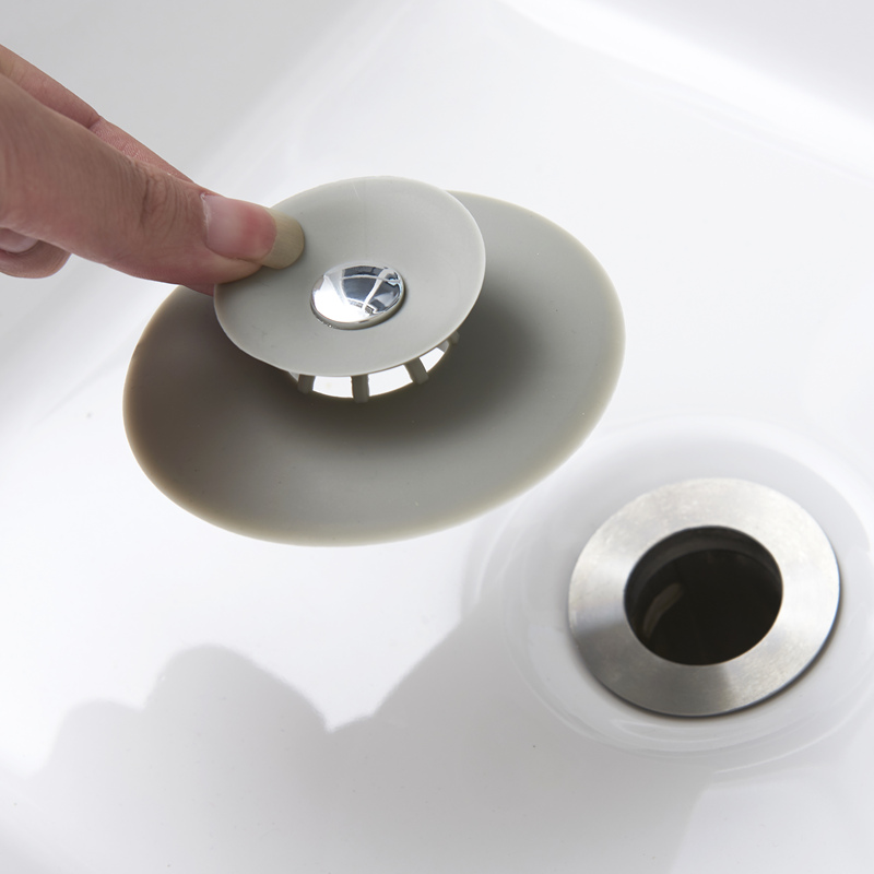 厨房水池塞子卫生间洗手盆塞堵漏水水槽下水道防臭器按压式地漏盖