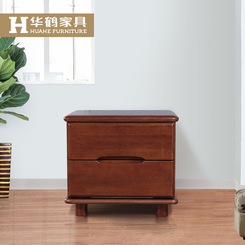 华鹤家具现代中式纯实木小户型存储置物卧室床边柜HT82D床边柜A