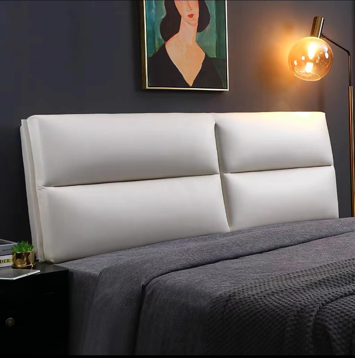 定制科技布海绵床头靠垫软包长方形无床头榻榻米自粘靠包现代简约