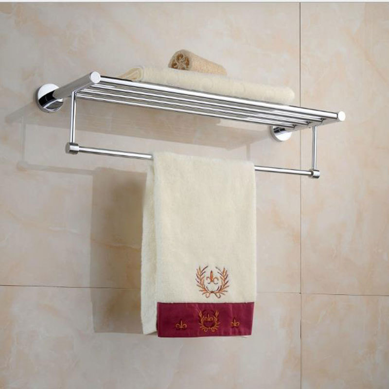 酒店卫浴五金用品双层浴室置物架卫生间毛巾杆不锈钢毛巾架
