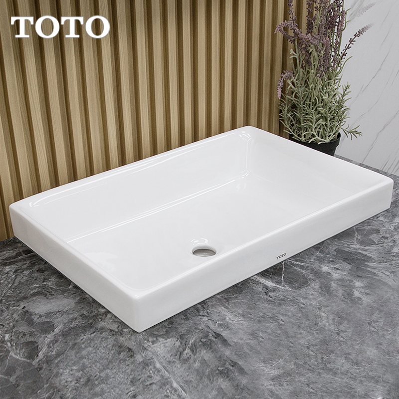 TOTO卫浴台上盆智洁半嵌入式陶瓷一体台盆洗手台 LW1716B(07)