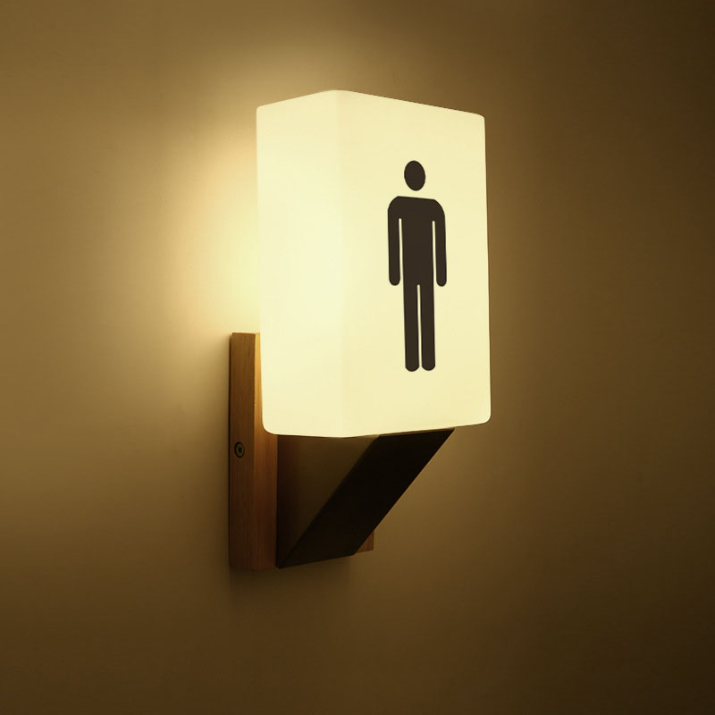 卫生间发光门牌洗手间标识牌带灯男女厕所标志牌接电WC指示牌夜光