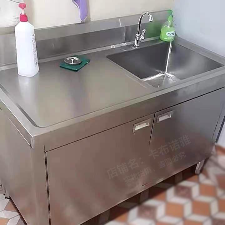 不锈钢水槽柜子水池柜厨房台盆洗手洗碗洗菜池家用柜式落地操作台