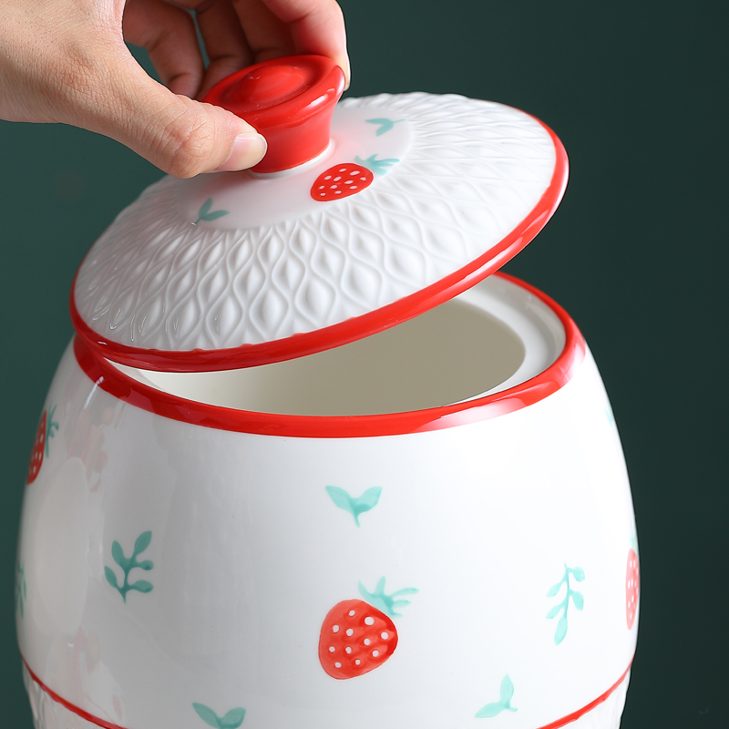 陶瓷带龙头冰箱冷水壶家用冷水桶创意个性带杯子套装凉水壶耐高温