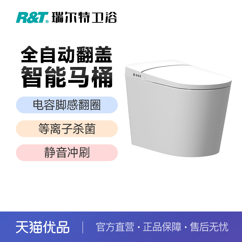 瑞尔特(R&T)智能马桶全自动翻盖即热低水压一体家用电动坐便器A6