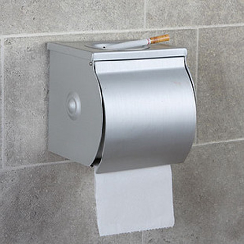 冠爵实心太空铝封闭式防水纸巾架卷纸器厕所纸巾盒带烟灰缸新品