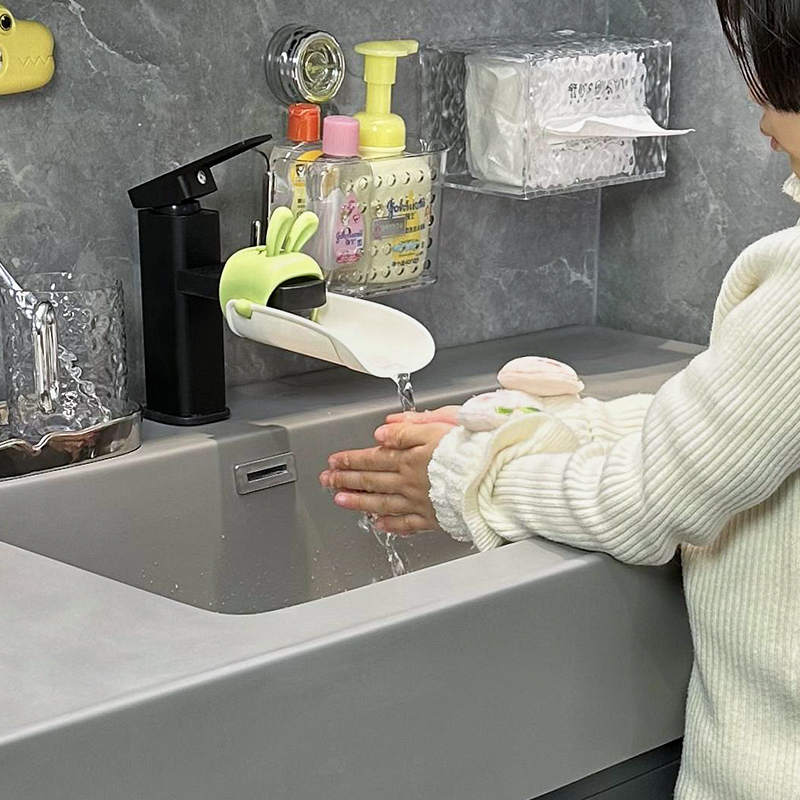 厨房水龙头延伸器防溅水硅胶可爱接头卫生间儿童洗手神器加长软管