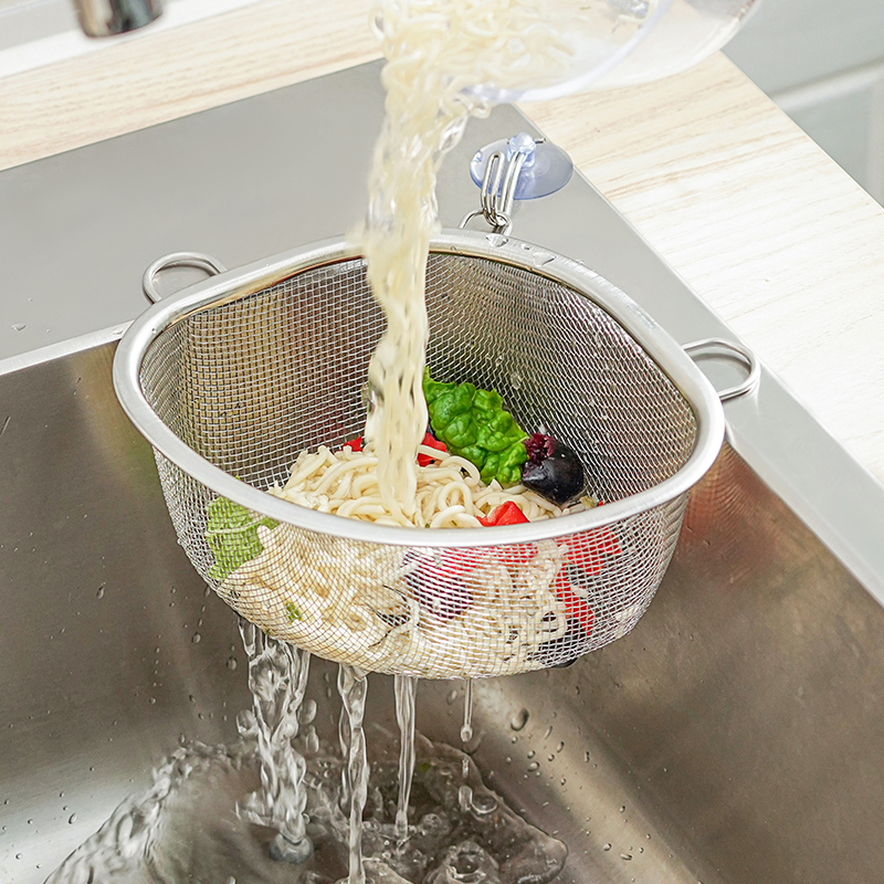 日本厨房水槽过滤网洗菜沥水篮厨余垃圾水池剩菜剩饭不锈钢漏网