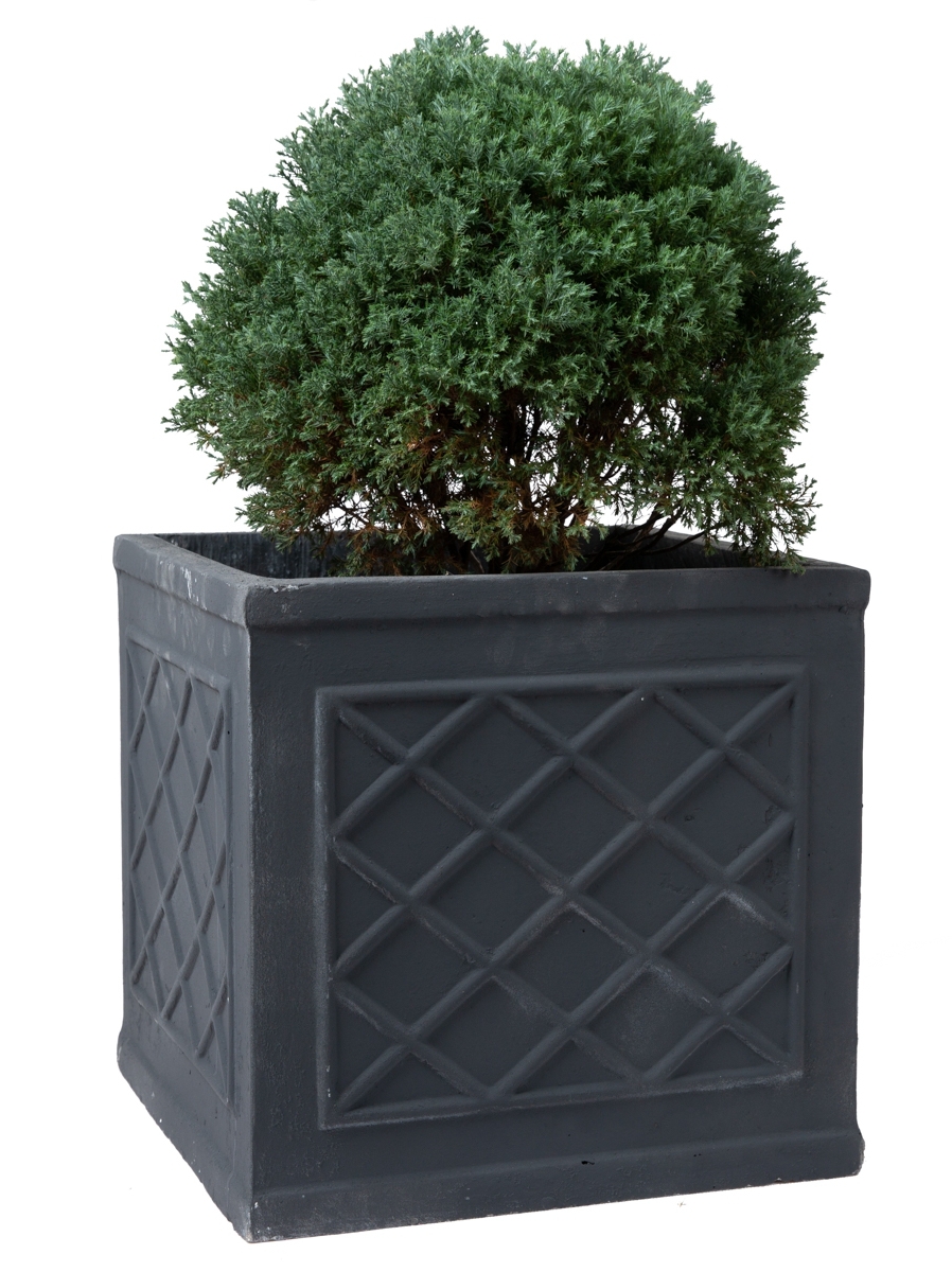 欧式风格正方形水泥花盆落地盆花箱花槽花园庭院阳台绿植环保耐用