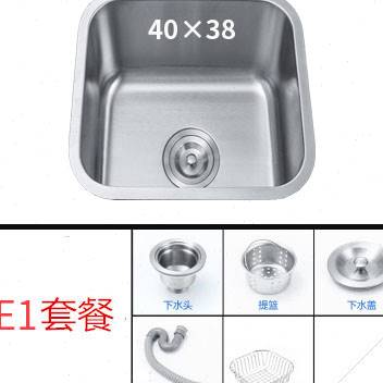 304拉丝不锈钢小水槽单槽 小户型一体洗碗盆洗菜单盆台上下盆水o.