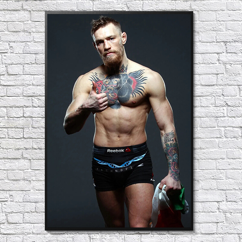 康纳麦格雷戈嘴炮海报 UFC明星格斗搏击墙贴简约高端相框装饰挂画