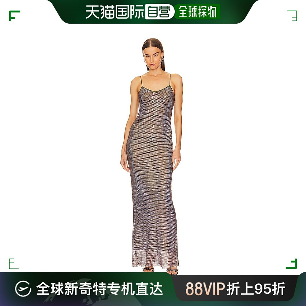 香港直邮潮奢 Self-Portrait 女士 人造钻石长款连衣裙 RS24131X
