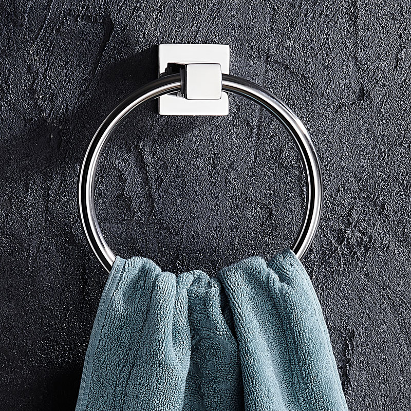 不锈钢 卫生间北欧毛巾创意毛巾挂毛巾架环 架擦手布免打孔圆环环