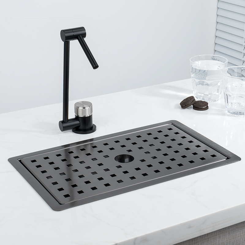 黑色纳米长方形不锈钢小水槽中岛台吧台厨房茶水间倒水槽迷你单槽