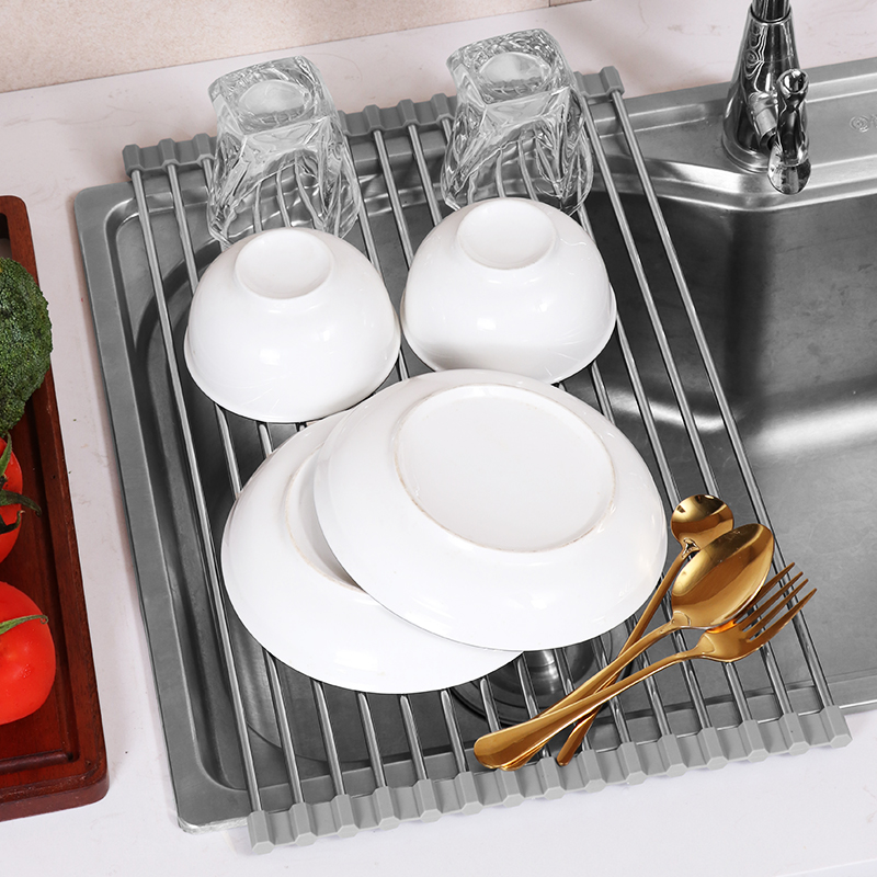 沥水架304不锈钢可折叠 洗碗水池架子放筷碟收纳篮厨房水槽置物架