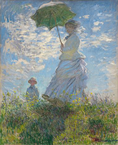 欣美油画装饰画世界名画 莫奈Monet女人和小孩手绘临摹复制品玄关