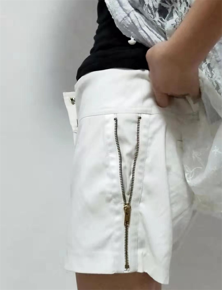 转虫家短裤 两侧拉链 外贸时尚高档 黑色白色