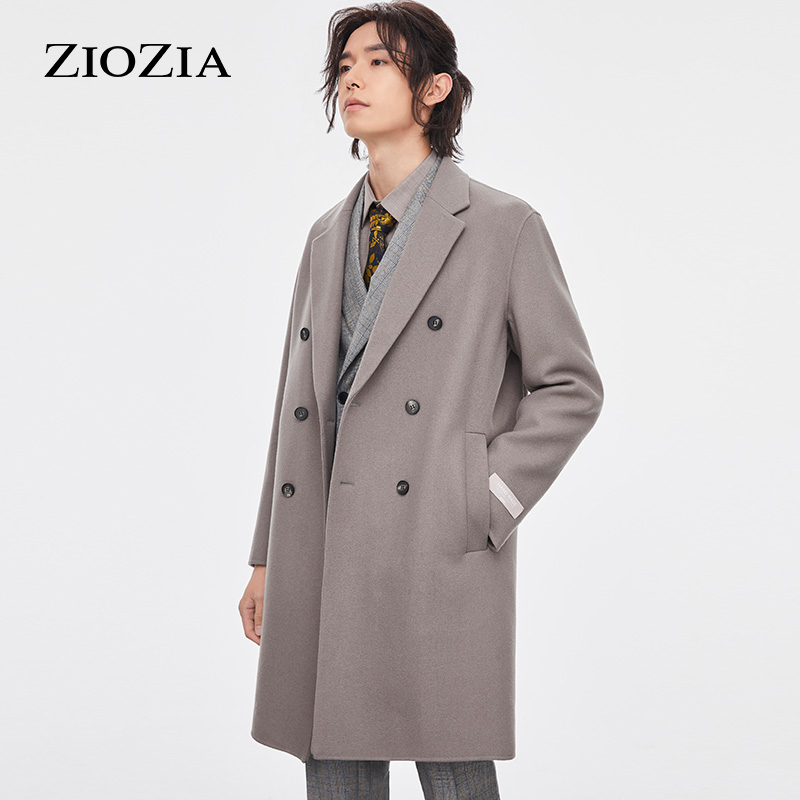 ZIOZIA男士秋冬季韩系时尚高档简约大衣型风衣外套ZCB14963C
