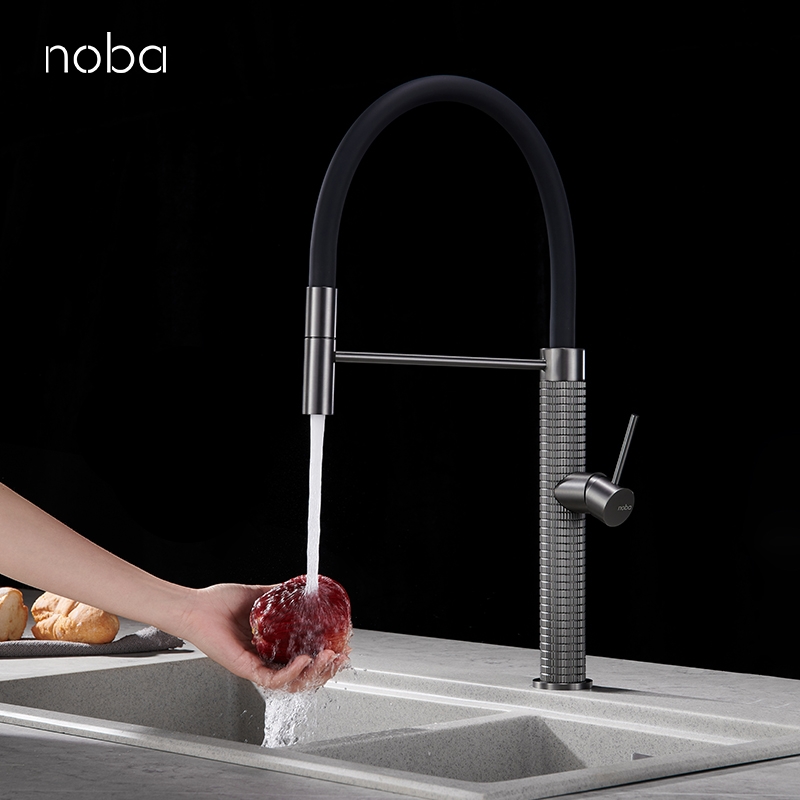 noba精雕全铜西厨水槽厨房水龙头冷热抽拉式旋转洗菜盆岛台水龙头