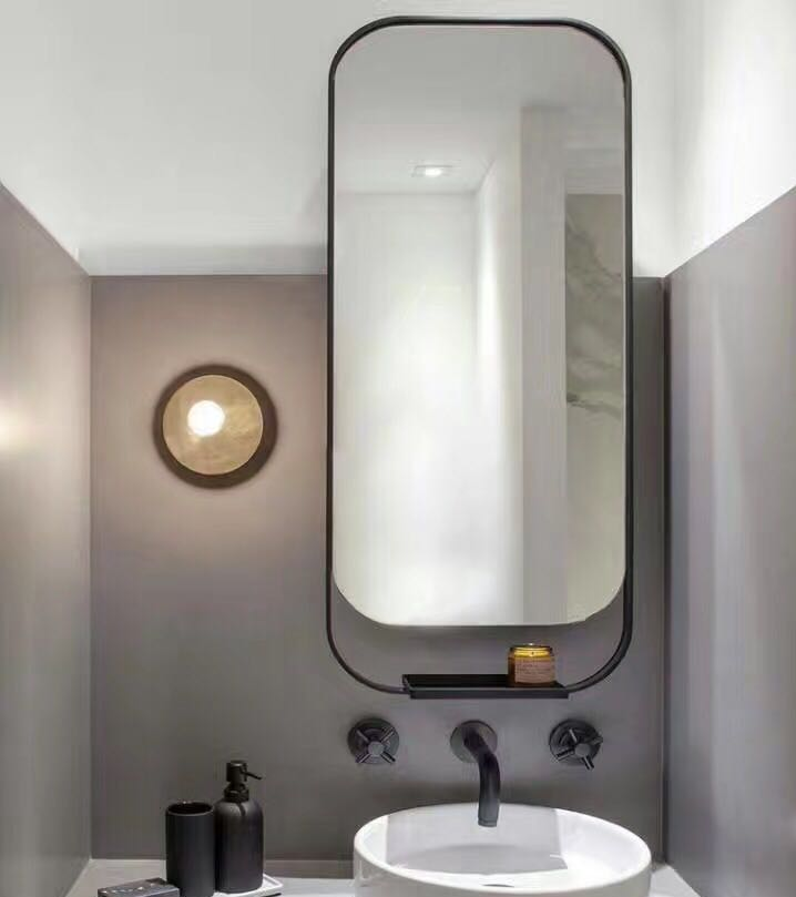 北欧风格铁艺卫生间壁挂镜 长方镜卫浴镜洗手间镜子厕所浴室镜