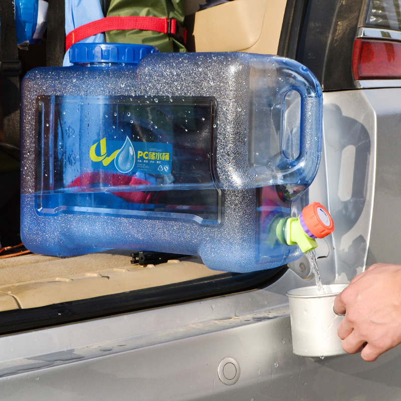 水桶家用储水车载PC塑料手提食品矿泉纯净水箱大号带盖龙头蓄水桶