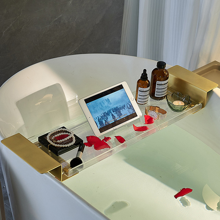 瑞士浴室浴缸置物架卫生间泡澡洗澡间浴盆收纳架子长虹玻璃支架