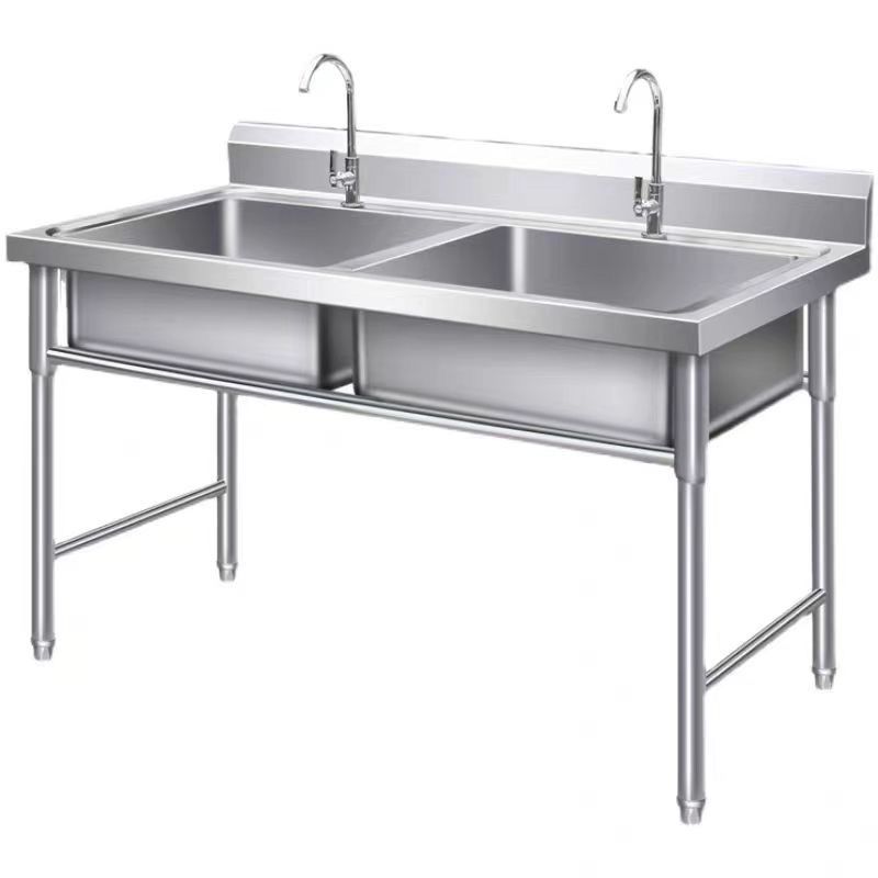 304商用不锈钢水槽水池双槽三池洗碗洗菜洗衣洗手盆单池支架单盆