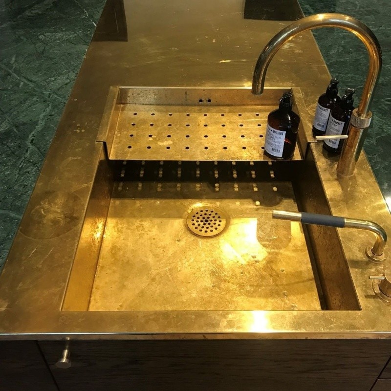 定制黄铜复古不锈钢水槽洗脸盆吧台洗面台浴室柜洗手池单槽台下盆