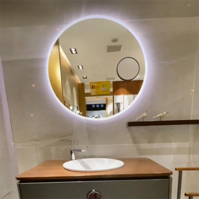轻奢环保明仕浴室镜挂墙智能感应LED镜77115T化妆圆镜放大镜