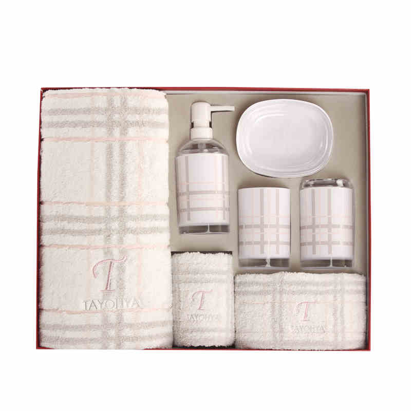 TAYOHYA/多样屋 英格兰卫浴礼盒纯棉毛巾进口高级亚克力四件套
